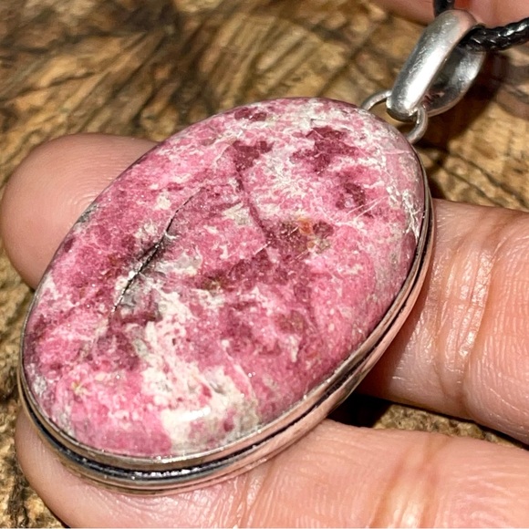 Pink Thulite Pendant 2” - Picture 3 of 15